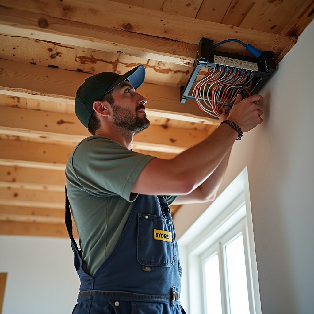 Electrical panel installation and wiring by an electrician